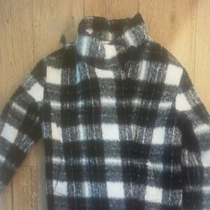 Banana Republic Ltalian fabric wool blend women small plaid red gray